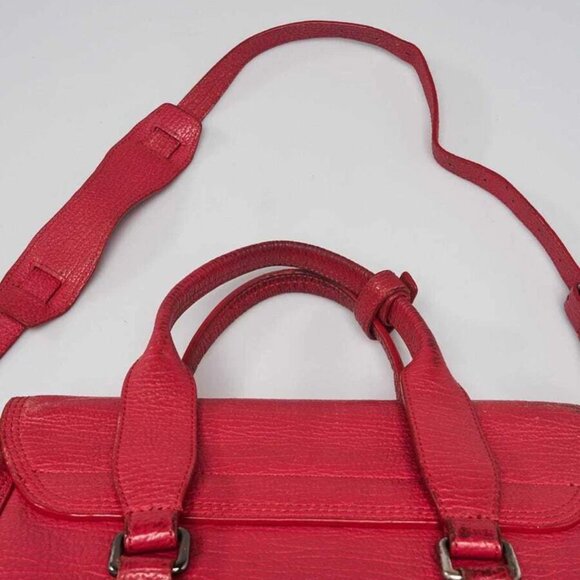 3.1 Phillip Lim Pink Shark Embossed Leather Medium Pashli Satchel Bag - Picture 2 of 11